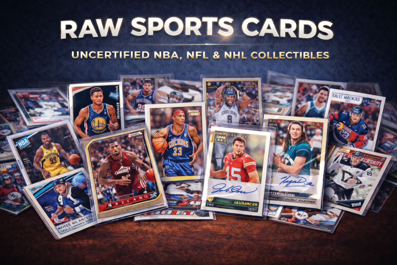 Raw NBA rookie cards (RC) and star players